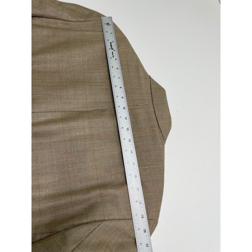 Lauren Ralph Lauren Men 42L Blazer Silk Wool Tan Micro Check Sport Coat Academia - Picture 13 of 13